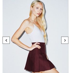 American Apparel Gabardine Tennis Skirt in Truffle